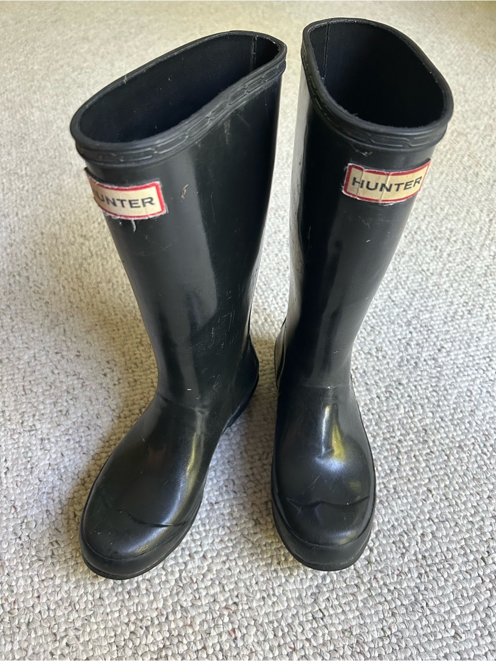 Hunter Kids Black Tall Rain Boots